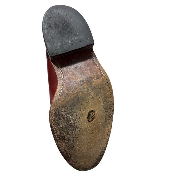 Vtg Frye Leather Red Brown Western Cowgirl Heeled Boots 7.5EE Womens PLEASE READ - Picture 10 of 13